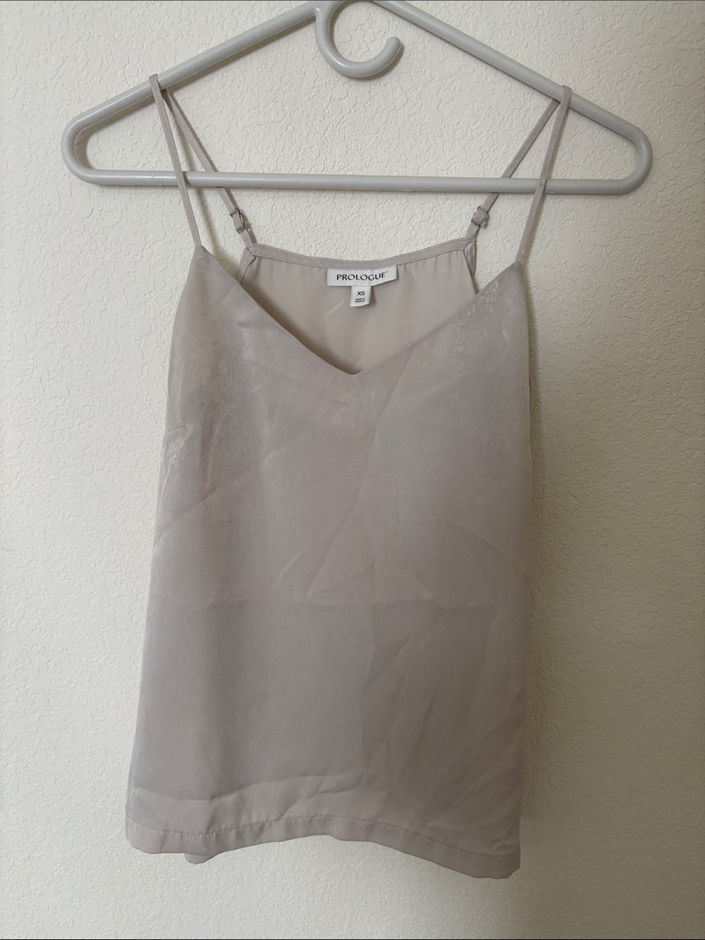 Prologue Light Taupe V-Neck Satin Camisole